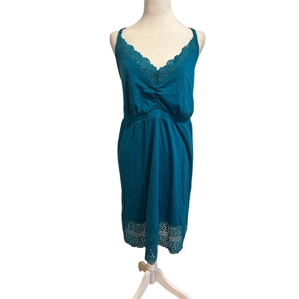 Cacique Sleep Sz 22/24 Green Blue Lace Lingerie Babydoll Dress Sexy‎ Nightgown